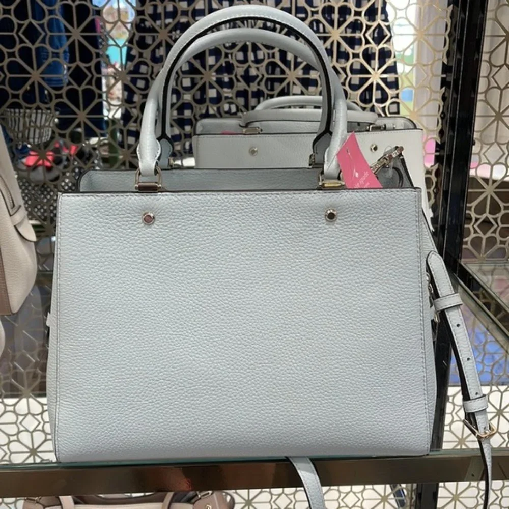 Kate Spade Leila Medium Triple Compartment Satchel Hazy Morning Color - Picture 6 of 16